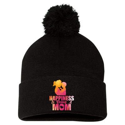 Happiness Is Being A Mom T Pom Pom 12in Knit Beanie