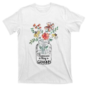 Happiness Is Being Granny Life Flower Artgrandma T-Shirt