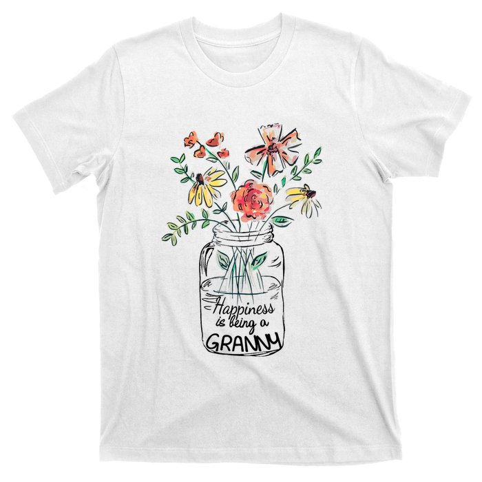 Happiness Is Being Granny Life Flower Artgrandma T-Shirt