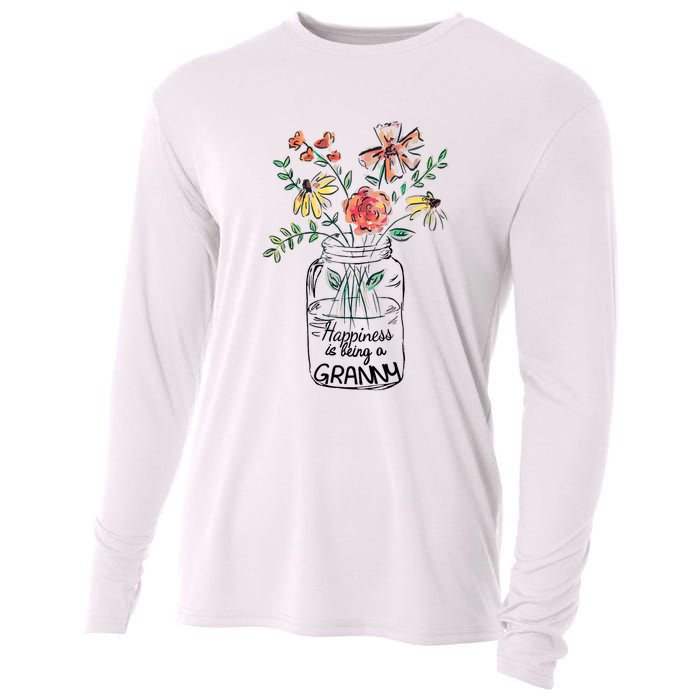 Happiness Is Being Granny Life Flower Artgrandma Cooling Performance Long Sleeve Crew