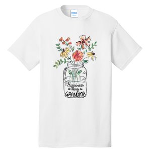 Happiness Is Being Grandma Life Flower Artgrandma Tall T-Shirt