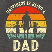 Happiness Is Being A Dad Father's Day Retro Sunset Vector Backpack