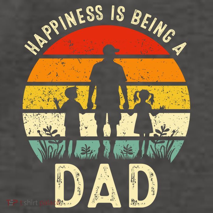 Happiness Is Being A Dad Father's Day Retro Sunset Vector Backpack