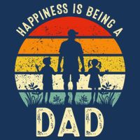 Happiness Is Being A Dad Father's Day Retro Sunset 7 Panel Mesh Trucker Snapback Hat