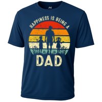 Happiness Is Being A Dad Father's Day Retro Sunset Cooling Performance Crew T-Shirt