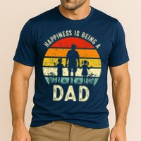 Happiness Is Being A Dad Father's Day Retro Sunset Cooling Performance Crew T-Shirt