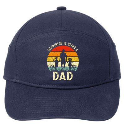 Happiness Is Being A Dad Father's Day Retro Sunset 7-Panel Snapback Hat
