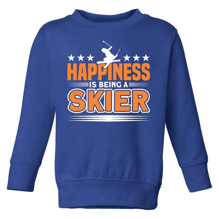 Happiness Is Being A Skier Ski Skiing Cute Gift Toddler Sweatshirt