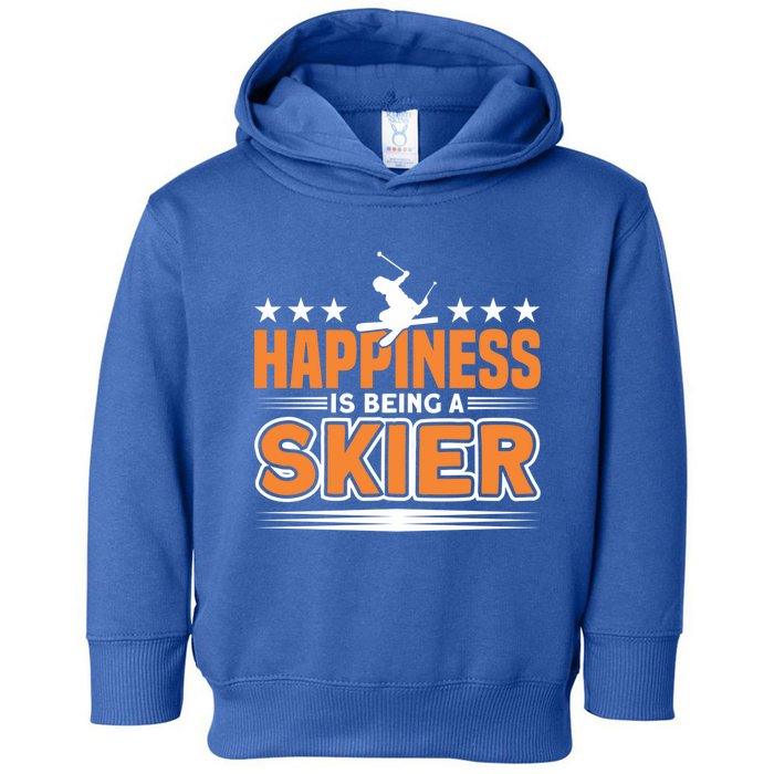 Happiness Is Being A Skier Ski Skiing Cute Gift Toddler Hoodie