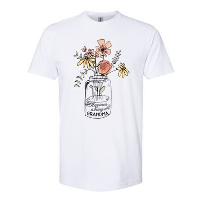 Happiness Is Being Grandma Life Flower Artgrandma Softstyle CVC T-Shirt