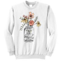 Happiness Is Being Grandma Life Flower Artgrandma Sweatshirt