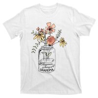 Happiness Is Being Grandma Life Flower Artgrandma T-Shirt