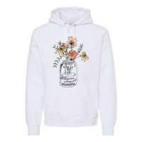 Happiness Is Being Grandma Life Flower Artgrandma Premium Hoodie