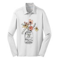 Happiness Is Being Grandma Life Flower Artgrandma Silk Touch Performance Long Sleeve Polo