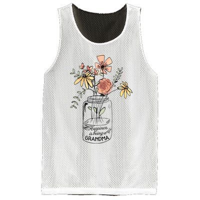 Happiness Is Being Grandma Life Flower Artgrandma Mesh Reversible Basketball Jersey Tank