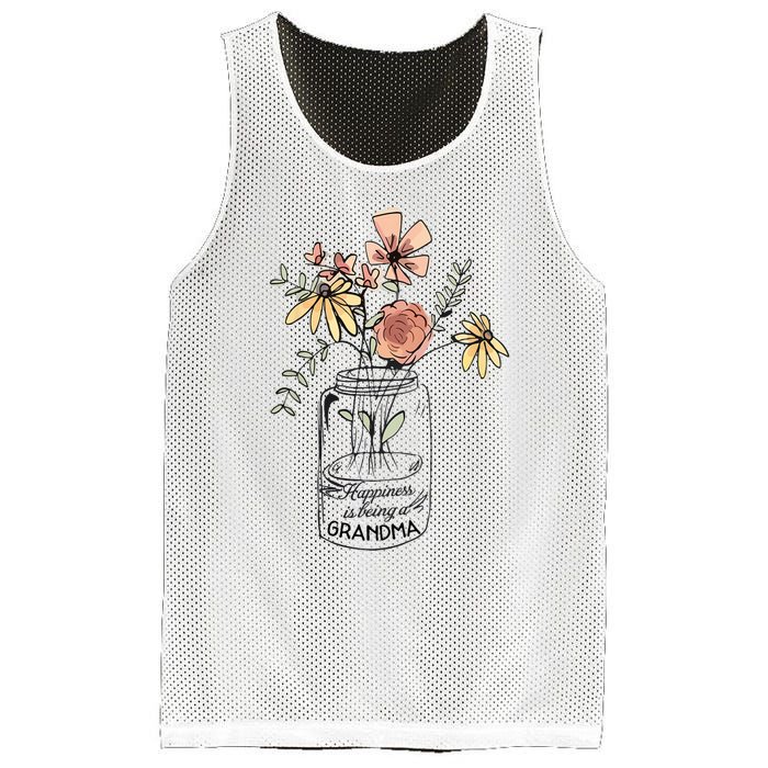 Happiness Is Being Grandma Life Flower Artgrandma Mesh Reversible Basketball Jersey Tank