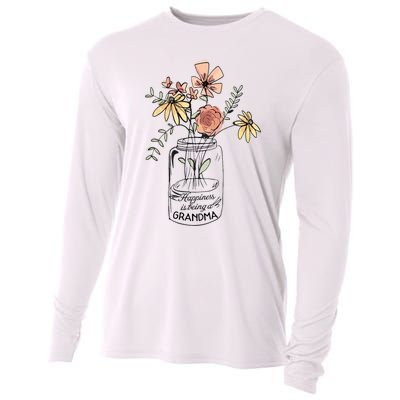 Happiness Is Being Grandma Life Flower Artgrandma Cooling Performance Long Sleeve Crew