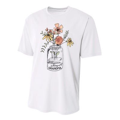 Happiness Is Being Grandma Life Flower Artgrandma Performance Sprint T-Shirt