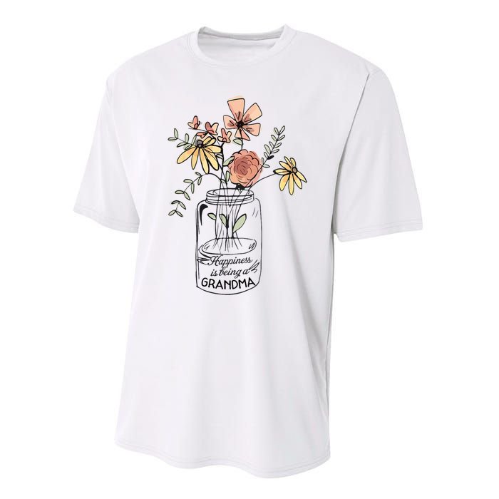 Happiness Is Being Grandma Life Flower Artgrandma Performance Sprint T-Shirt