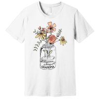 Happiness Is Being Grandma Life Flower Artgrandma Premium T-Shirt