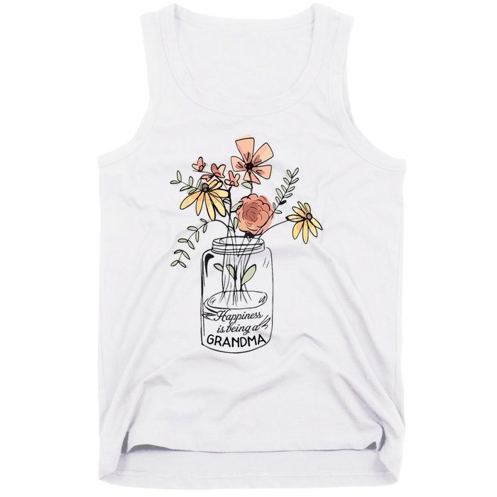 Happiness Is Being Grandma Life Flower Artgrandma Tank Top