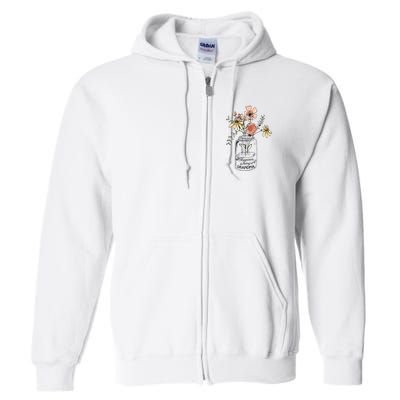 Happiness Is Being Grandma Life Flower Artgrandma Full Zip Hoodie