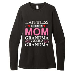 Happiness Is Being A Mom Grandma And Great Grandma Mother Funny Gift Womens CVC Long Sleeve Shirt