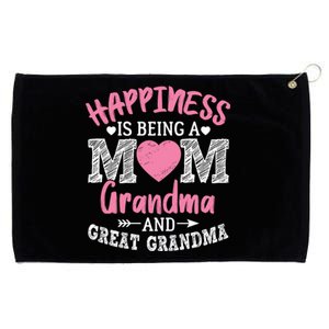 Happiness Is Being A Mom Grandma And Great Grandma Great Gift Grommeted Golf Towel