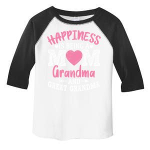 Happiness Is Being A Mom Grandma And Great Grandma Great Gift Toddler Fine Jersey T-Shirt