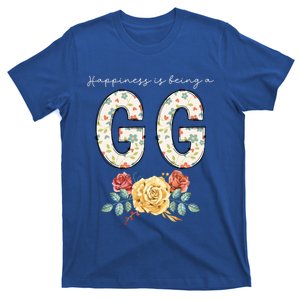 Happiness Is Being A Gg Floral Flower Grandma Gift T-Shirt