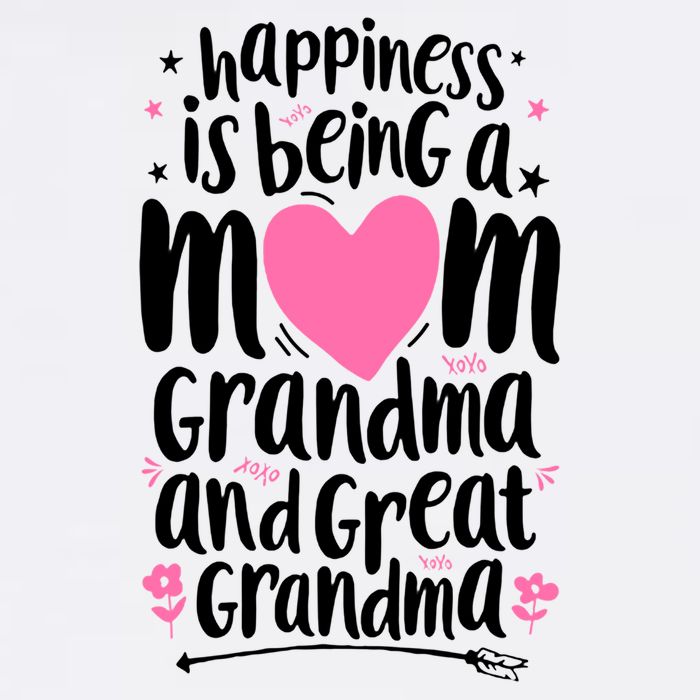 Happiness Is Being A Mom Grandma And Great Grandma Ladies Essential Flowy Tank