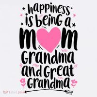 Happiness Is Being A Mom Grandma And Great Grandma Flatbill Hat