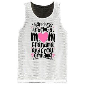 Happiness Is Being A Mom Grandma And Great Grandma Mesh Reversible Basketball Jersey Tank