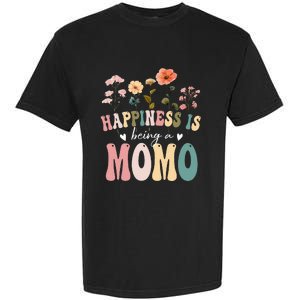 Happiness Is Being A Momo Floral Design Momo MotherS Day Garment-Dyed Heavyweight T-Shirt