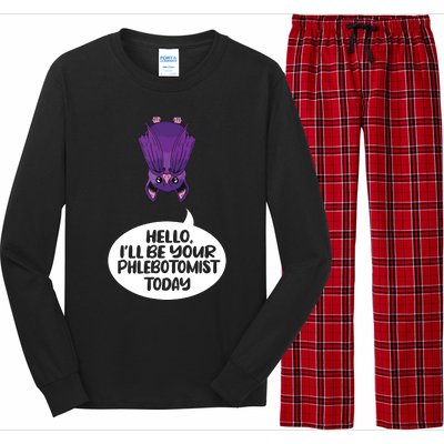 Hey Ill Be Your Phlebotomist Today Phlebotomy Medical Tech Long Sleeve Pajama Set