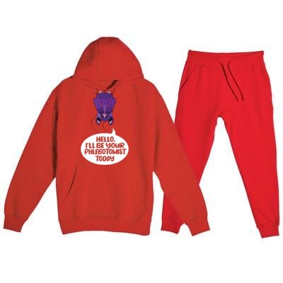 Hey Ill Be Your Phlebotomist Today Phlebotomy Medical Tech Premium Hooded Sweatsuit Set