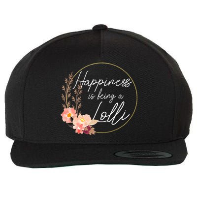 Happiness Is Being A Lolli Announcement Floral Mothers Day Wool Snapback Cap