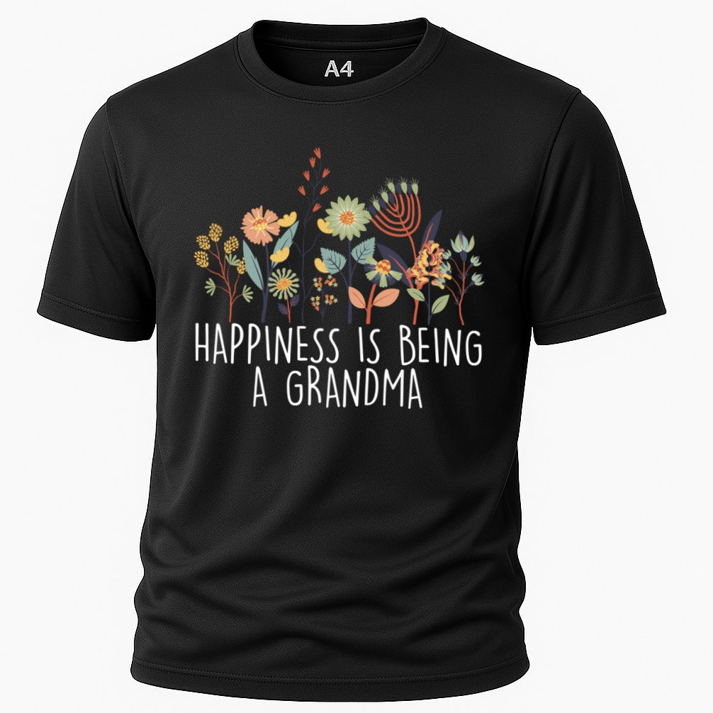Happiness Is Being Grandma Wildflower Grandma MotherS Day Meaningful Gift Cooling Performance Crew T-Shirt