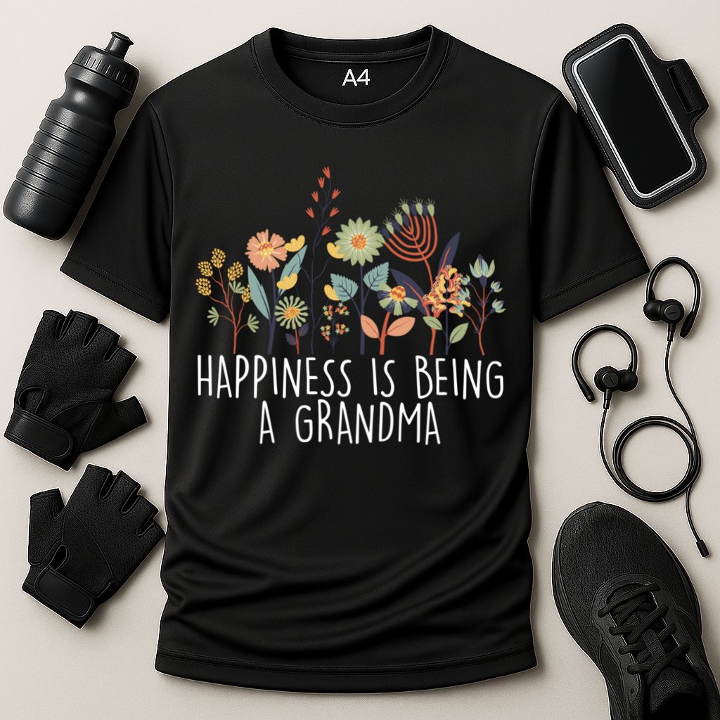 Happiness Is Being Grandma Wildflower Grandma MotherS Day Meaningful Gift Cooling Performance Crew T-Shirt