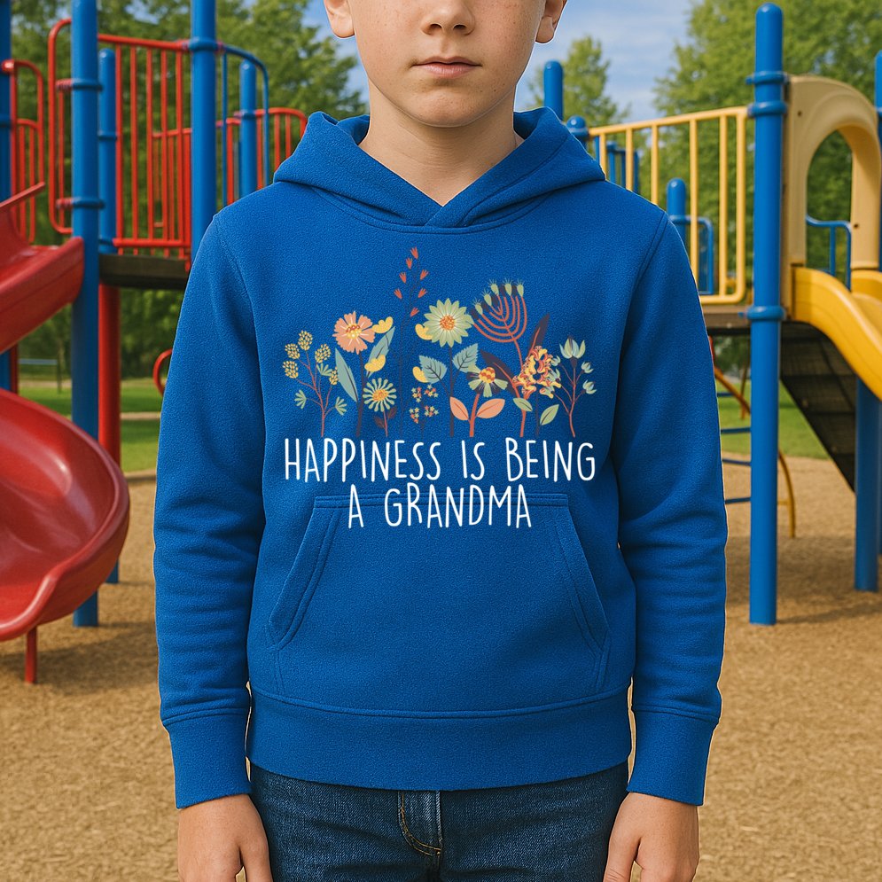 Happiness Is Being Grandma Wildflower Grandma MotherS Day Meaningful Gift Kids Hoodie