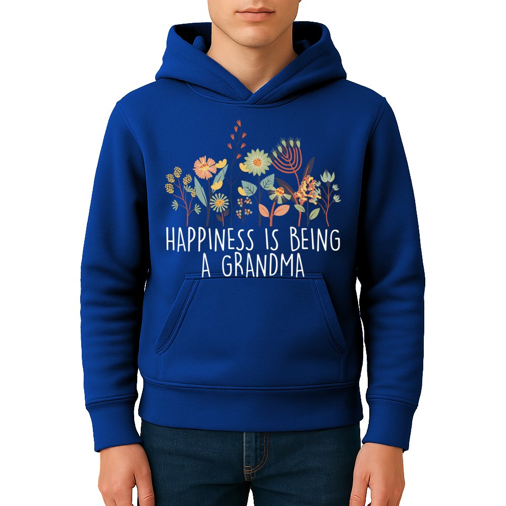 Happiness Is Being Grandma Wildflower Grandma MotherS Day Meaningful Gift Kids Hoodie