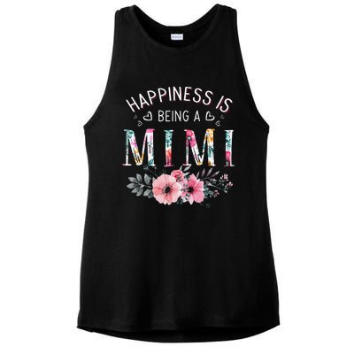 Happiness is being a Mimi Funny Mimi Mother's Day Ladies PosiCharge Tri-Blend Wicking Tank