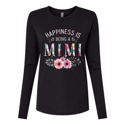 Happiness is being a Mimi Funny Mimi Mother's Day Womens Cotton Relaxed Long Sleeve T-Shirt