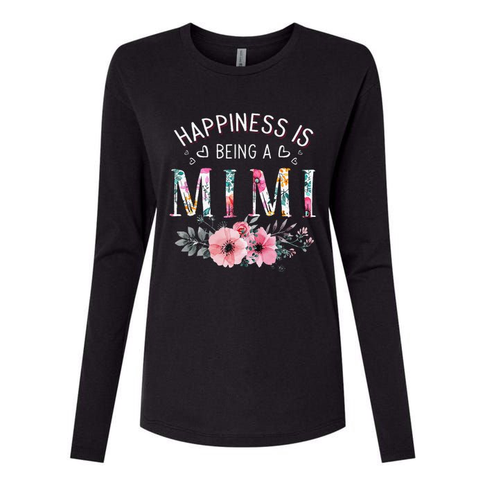 Happiness is being a Mimi Funny Mimi Mother's Day Womens Cotton Relaxed Long Sleeve T-Shirt