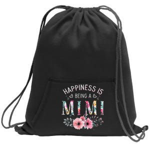 Happiness is being a Mimi Funny Mimi Mother's Day Sweatshirt Cinch Pack Bag