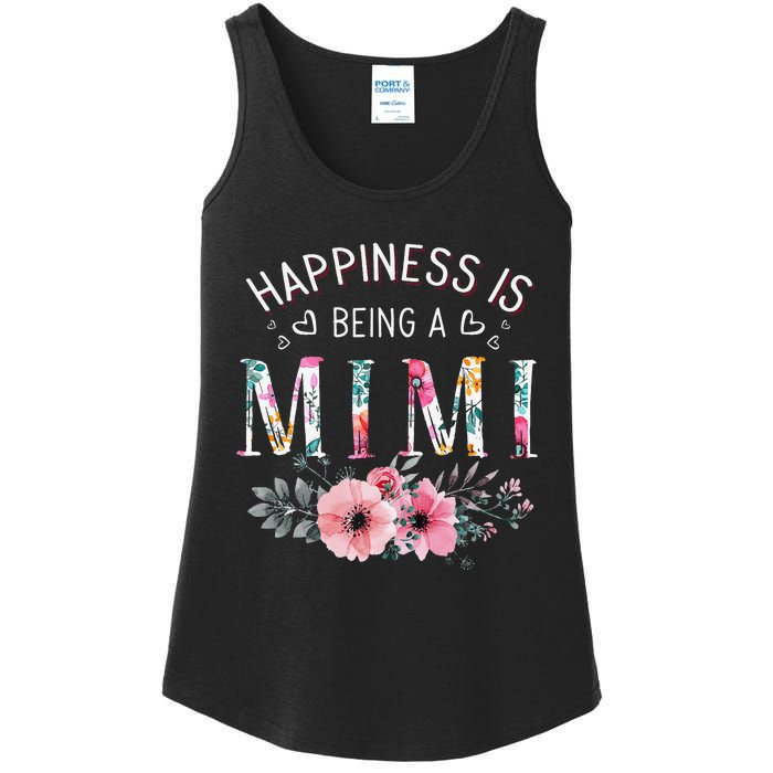 Happiness is being a Mimi Funny Mimi Mother's Day Ladies Essential Tank