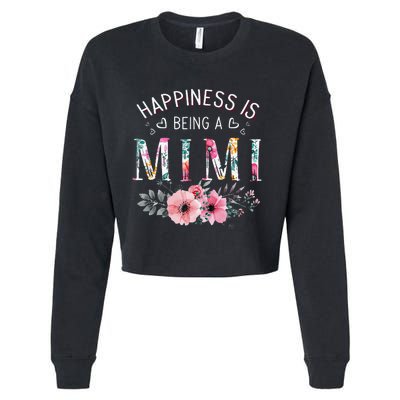 Happiness is being a Mimi Funny Mimi Mother's Day Cropped Pullover Crew