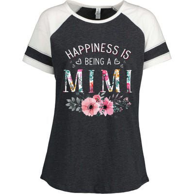 Happiness is being a Mimi Funny Mimi Mother's Day Enza Ladies Jersey Colorblock Tee