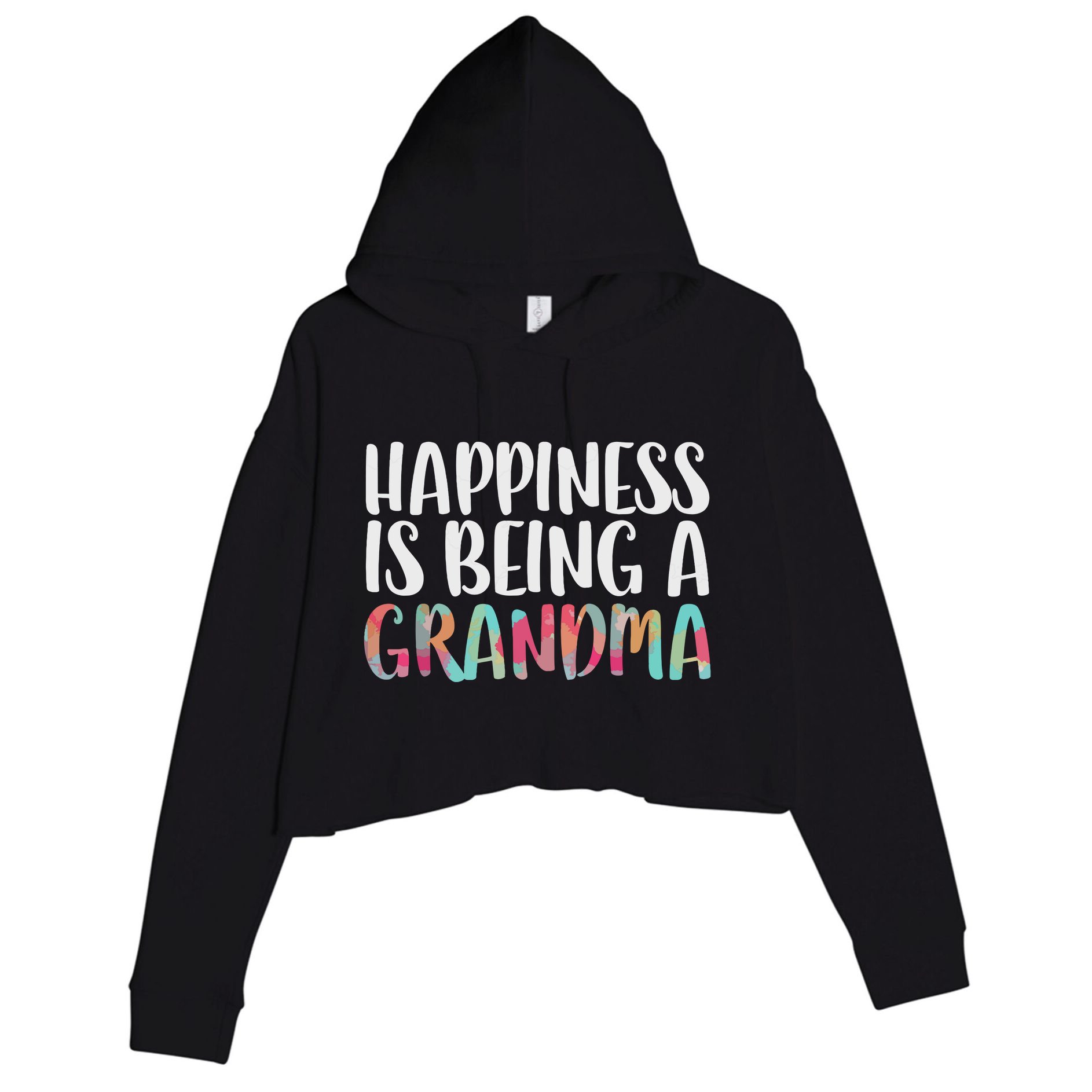 Happiness Is Being A Grandma Mothers Day Crop Fleece Hoodie