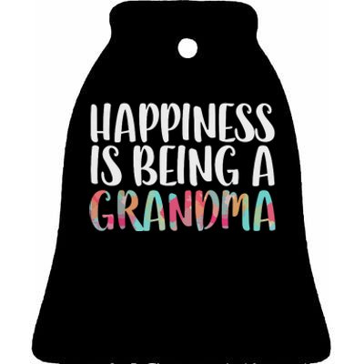 Happiness Is Being A Grandma Mothers Day Ceramic Bell Ornament